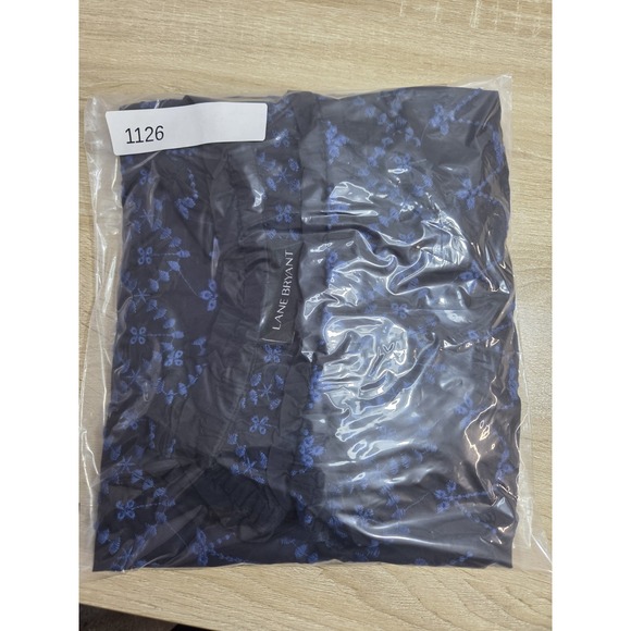 Lane Bryant 22/ 24 Black/Blue Whimsigoth  Embroidered Off- Shoulder Peasant Top. - Picture 9 of 9